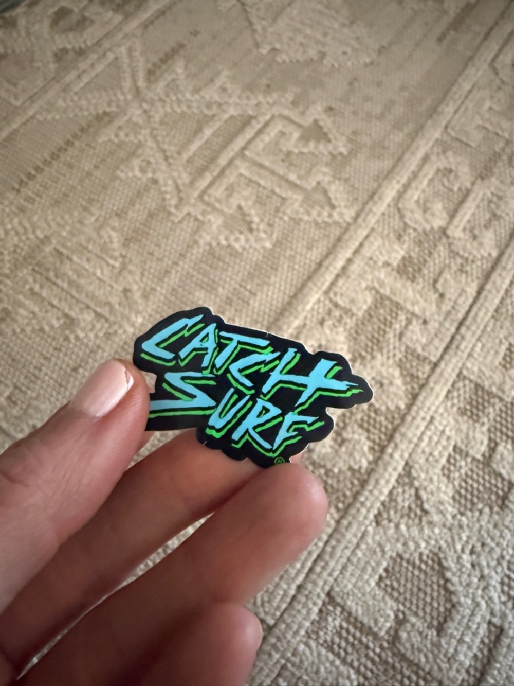 Catch Surf Sticker - Neon Blue & Green Logo - Picture 2 of 3